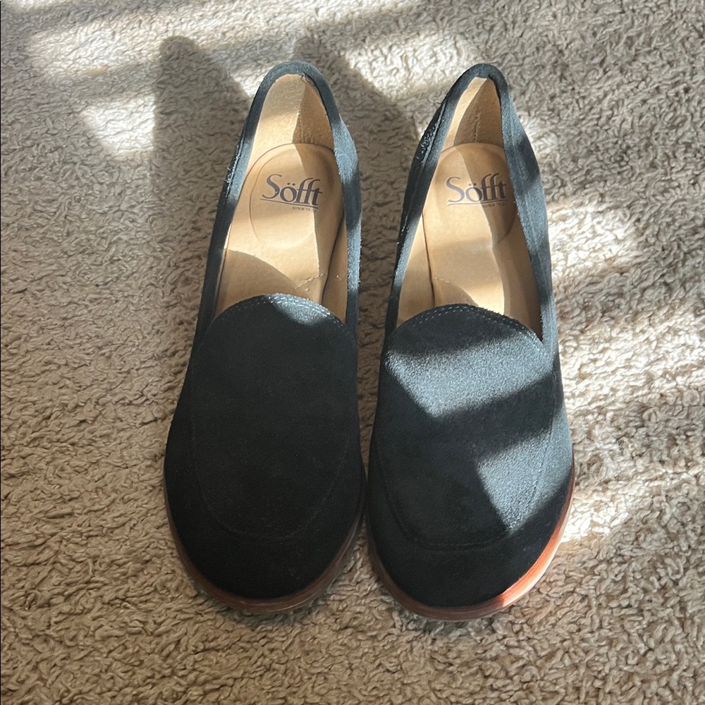 Sofft Black Suede Loafers